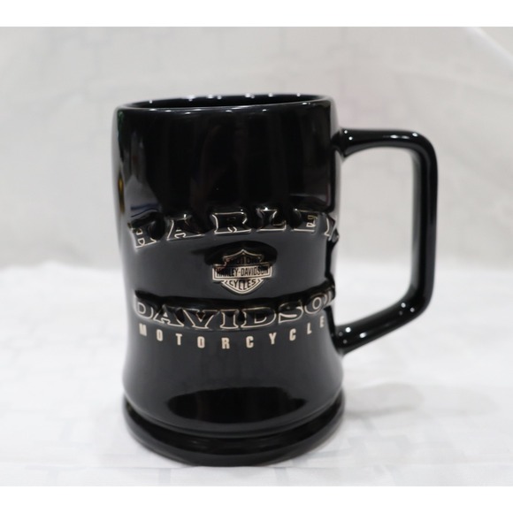 Other - 2002 Harley Davidson Black Tankard Chrome Trim Raised Lettering and Logo